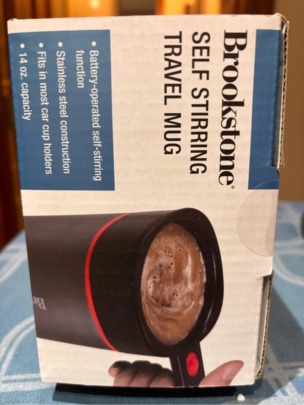Brookstone Black Travel Mug with Red Accent